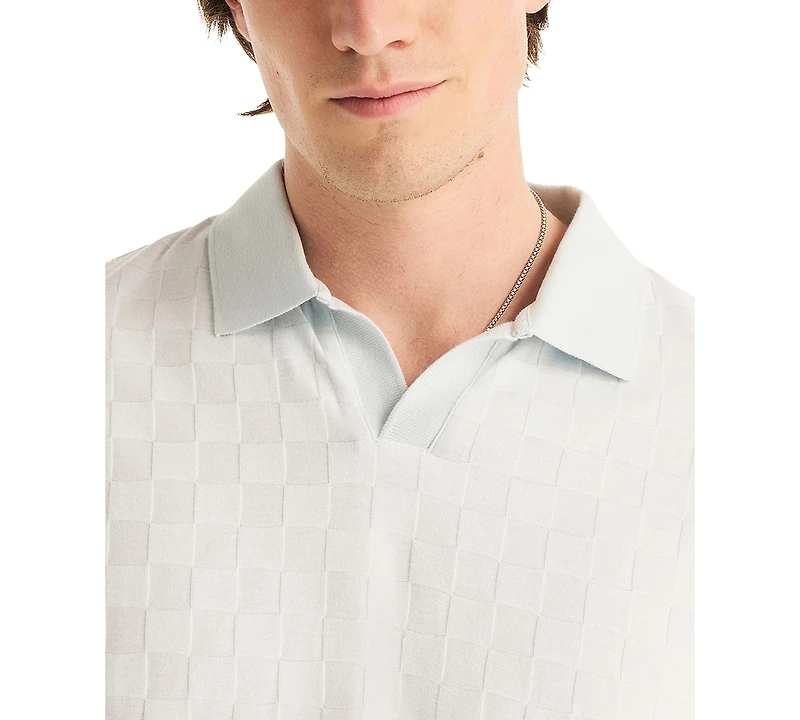 Nautica Men's Short-Sleeve Checker Jacquard Polo Shirt