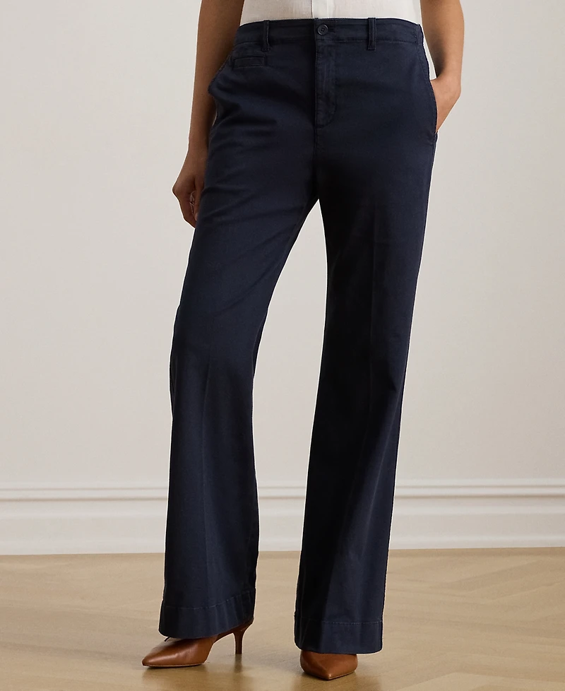 Lauren Ralph Petite High-Rise Flare Chino Pants