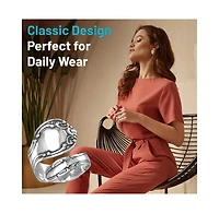 Curata Jewelry 925 Sterling Oxidized Boho Adjustable Wrap Spoon Ring