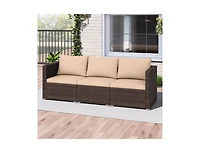 Slickblue 3-Piece Patio Sectional Sofa Set with Plush Seat Cushions