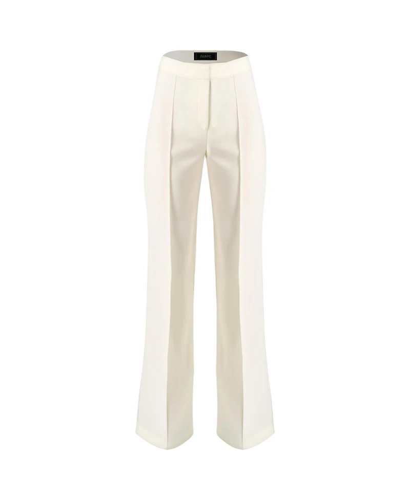 Ivonne Women's Straight-Leg Tailored Trousers in Natural Tone