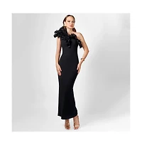Bariano Women's Elena One Shoulder Ruffle Midaxi Dress