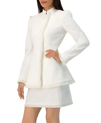 Ivonne Women's Buttoned Blazer with Fringe Detail