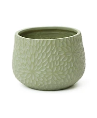 LuxenHome Leaf Embossed MgO Planter, 16.5" Textured Pot for Outdoor & Indoor