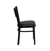 Emma+Oliver Grid Back Metal Restaurant Dining Chair