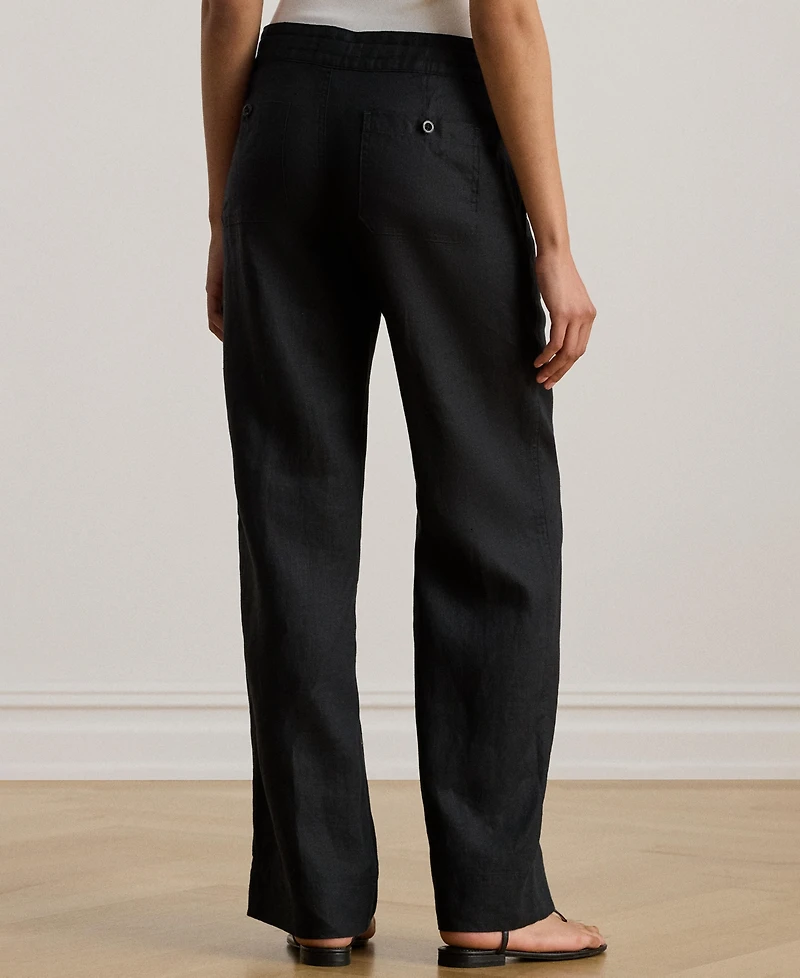 Lauren Ralph Wide-Leg 100% Linen Pants