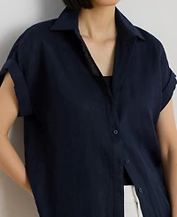 Lauren Ralph Dolman-Sleeve 100% Linen Shirt