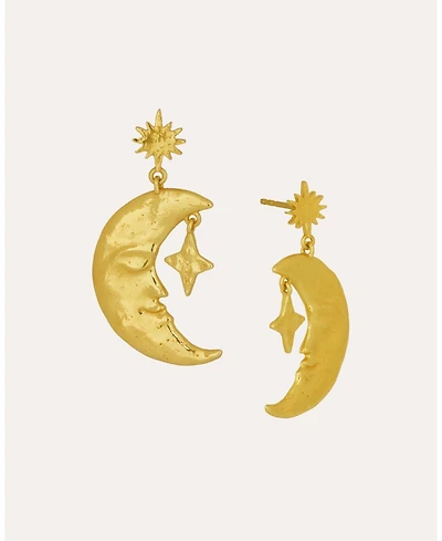 Ottoman Hands Crescent Moon Drop Earrings