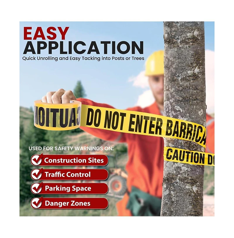 Pyle 656ft Caution Do Not Enter Barricade Tape Set - Yellow (PNECTX8) - 8 Pieces