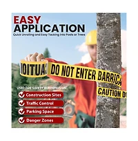 Pyle 656ft Caution Do Not Enter Barricade Tape Set - Yellow (PNECTX8) - 8 Pieces