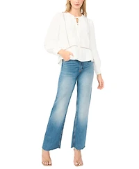 Vince Camuto Women's Lace Yoke Tie-Front Blouse