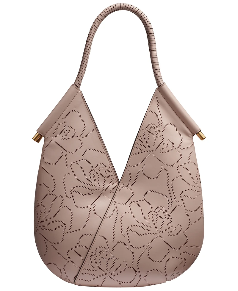 Donna Karan New York Baldwin Floral Perforated Large Shoulder Bag