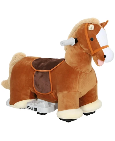 Qaba 6V Ride on Horse, Battery Powe Electric Ride on Toy with Music