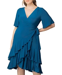 Kiyonna Plus Miranda Ruffle Wrap Dress