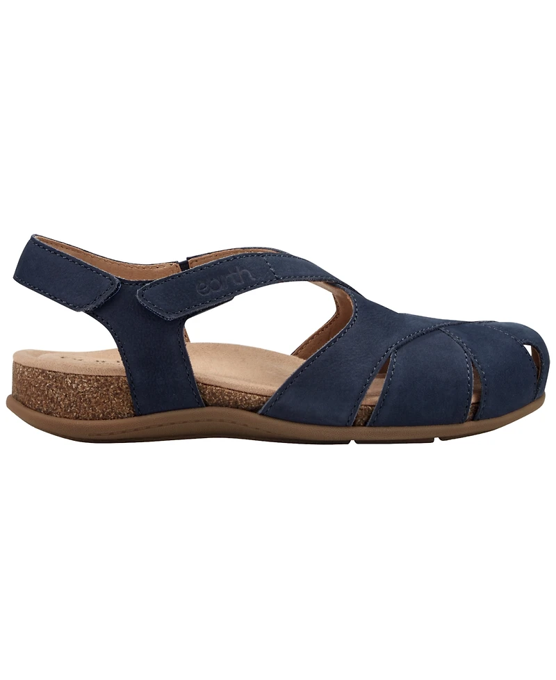Earth Women's Brentia Leather Criss-Cross Flat Sandals