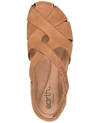 Earth Women's Brentia Leather Criss-Cross Flat Sandals