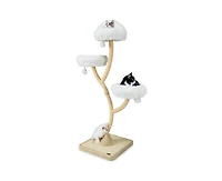 Aostirmotor 70" Cat Tower, 4-Layer Activity Tree with 3 Perches & Hanging Balls for Indoor Cats