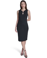 Vince Camuto Women's Ring Cut-Out Detail Midi Dress