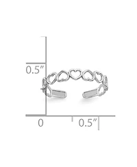 Curata Jewelry Solid 10k Gold Alternating Open Love Hearts Adjustable toe ring toe ring