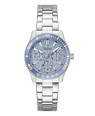 Guess Women's Silver-Tone Stainless Steel Multi-Function Watch, 36mm