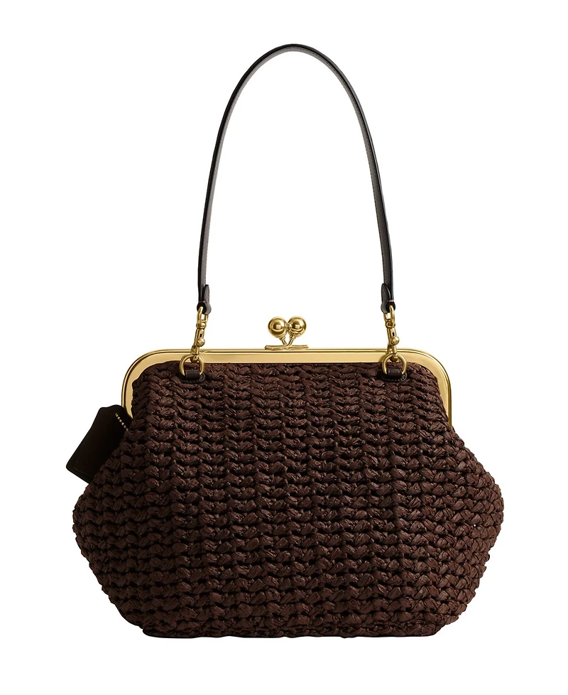 Coach Straw Kisslock Small Frame Bag 27