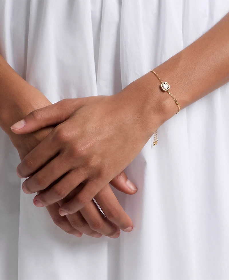 Michael Kors 14K Gold Plated Asscher Cut Slider Bracelet