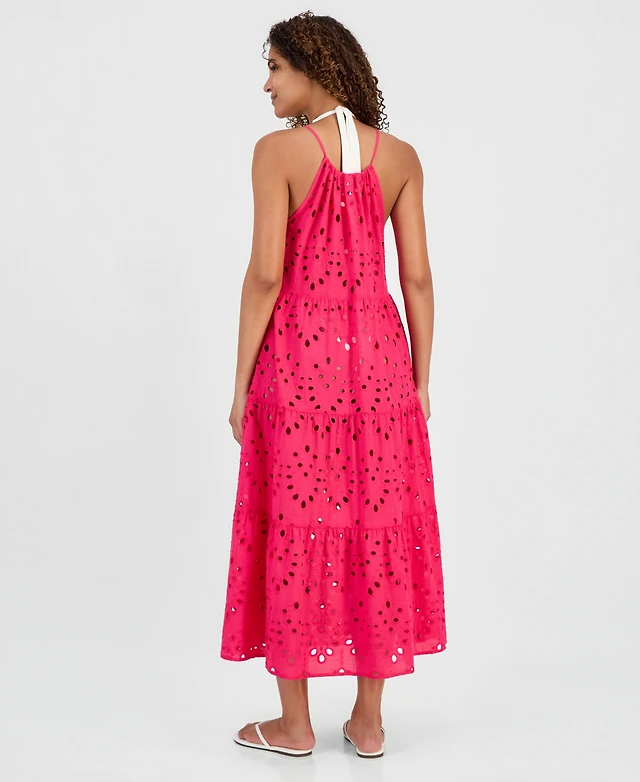dkny sleeveless stretch cotton dress DKNY Women's Sleeveless Tiered Mini Dress