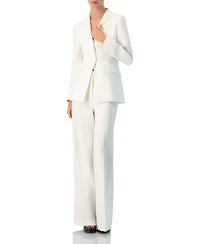 Ivonne Women's No Lapel Single-Button Blazer