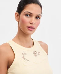 I.n.c. International Concepts Women's Lace-Trim Ribbed Tank, Macy's Exclusive