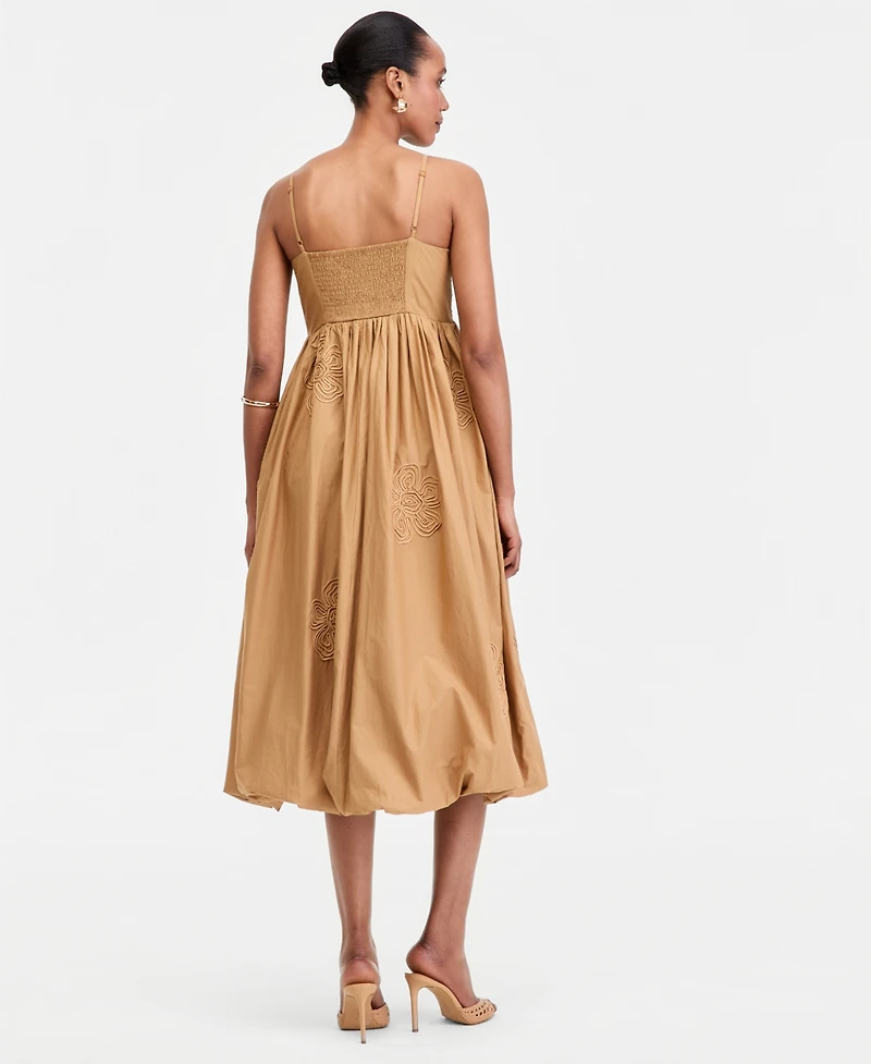 I.n.c. International Concepts Women's Embroidered Bubble-Hem Midi Dress, Macy's Exclusive
