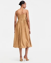 I.n.c. International Concepts Women's Embroidered Bubble-Hem Midi Dress, Macy's Exclusive