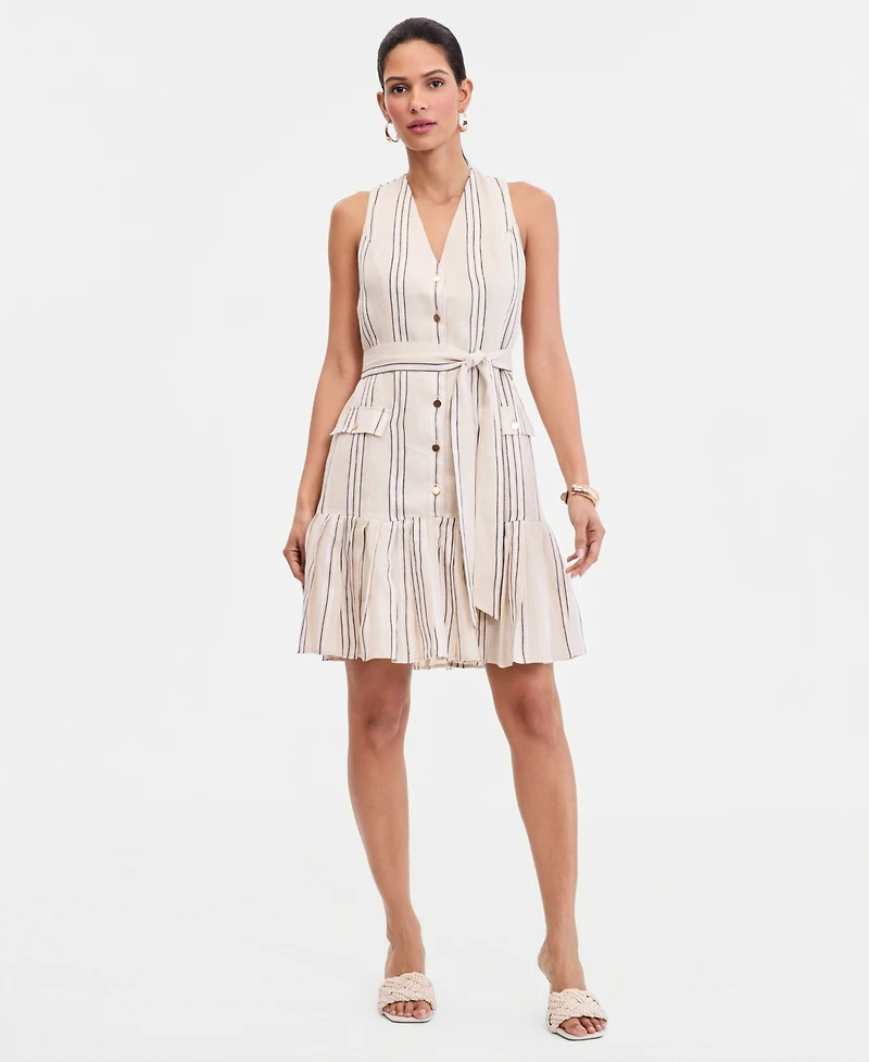 I.n.c. International Concepts Women's Sleeveless Linen-Blend Dress, Macy's Exclusive