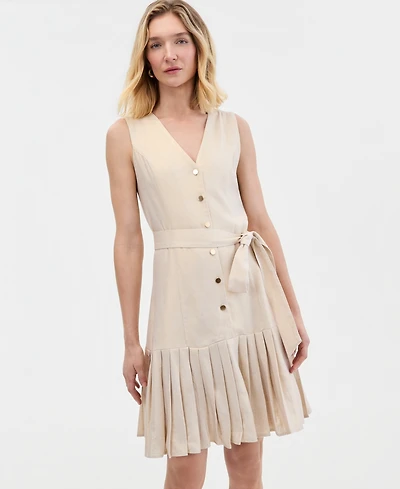 I.n.c. International Concepts Women's Sleeveless Linen-Blend Dress, Macy's Exclusive