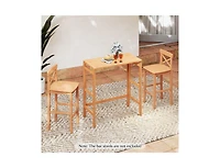 Slickblue Balcony Patio Bar Table in Acacia Wood with Slatted Top