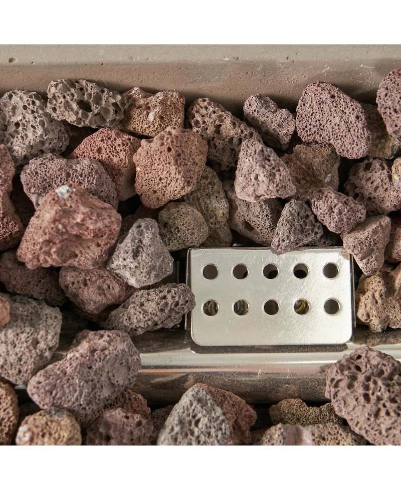 Simplie Fun Modern Concrete Fire Pit with 40K Btu for Indoor Warmth and Style