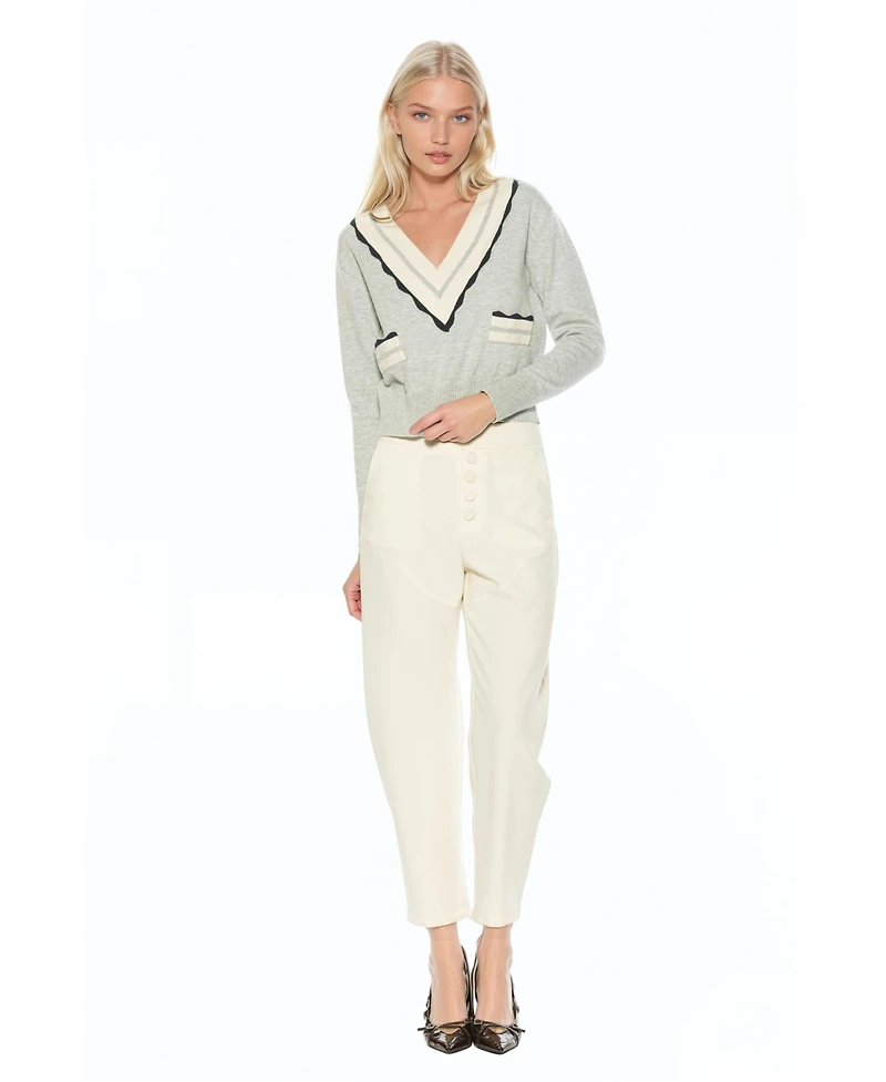 Alexia Admor Women's Arden Deep V Contrast Trim Cardigan