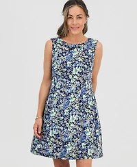 Connected Petite Floral Print Fit & Flare Dress
