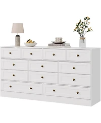 gaomon 2 Drawers Wood Dressers for Bedroom, Wooden Chest of Drawers Clothes Storage Organizer for Living Room, Modern Wide Tv Dresser for 65 Inch Tv