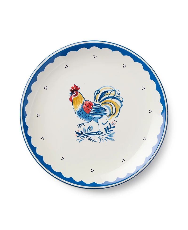 Certified International French Rooster Salad Plates, Set of 4