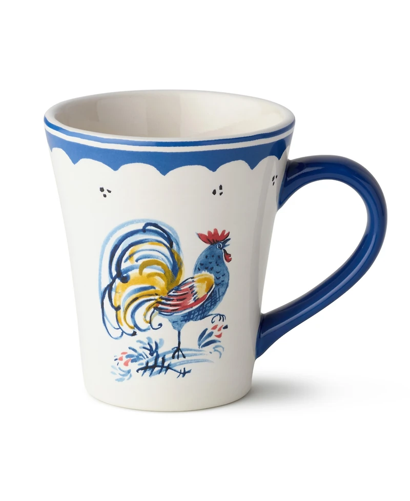Certified International French Rooster Mugs, Set of 4