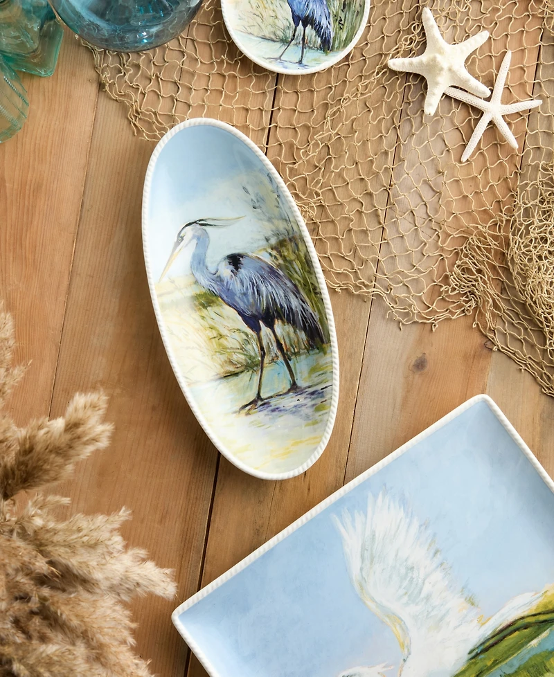 Certified International Coastal Birds Fish Platter