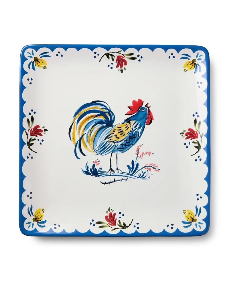 Certified International French Rooster Square Platter