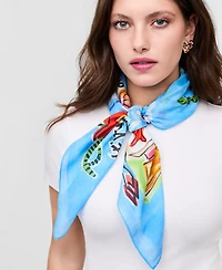 Women's Printed Satin Square Scarf, Macy's Exclusive- Molly Rogers Capsule Collection