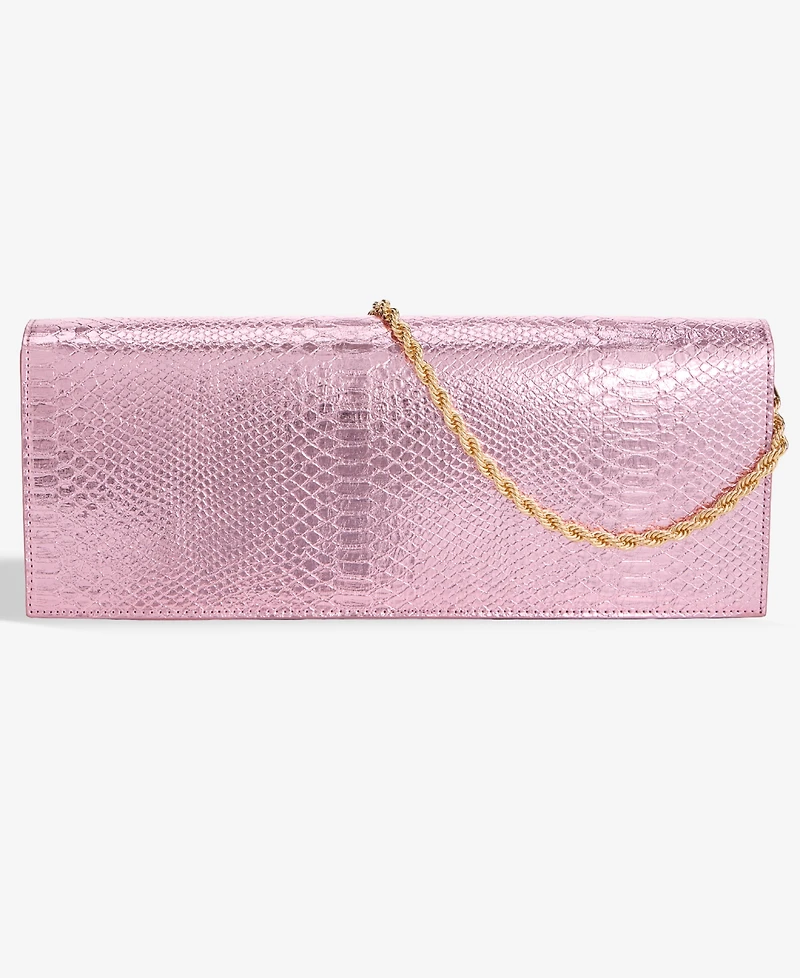 Metallic Snake-Print East-West Clutch Bag, Macy's Exclusive- Molly Rogers Capsule Collection
