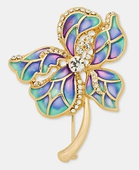 Anne Klein Crystal Flower Pin