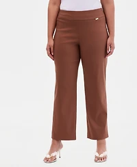 I.n.c. International Concepts Plus Mid-Rise Pull-On Straight-Leg Pants