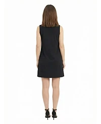 24seven Comfort Apparel Petite Round Neck Mini Dress