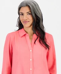 Style & Co Petite Ruffled-Hem Shirtdress, Macy's Exclusive