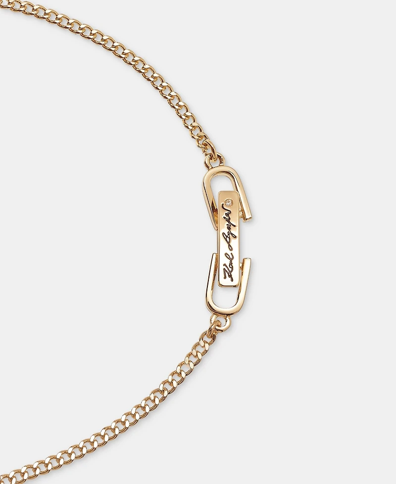 Karl Lagerfeld Paris Gold-Tone 36" Pave Orchid Strandage Necklace