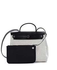 Pre-Owned HERMES 31 Herbag Zip Criss Viking Toile and Leather